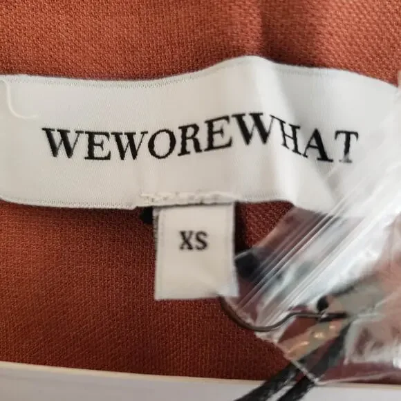 NWT WEWOREWHAT Asymmetrical Button Front Pocket Split Hem Blazer Mini Skirt XS - Picture 9 of 11